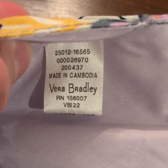 Vera Bradley Quilted Cotton Checkbook Holder Receipt Organizer Floral Leaf - Picture 3 of 4